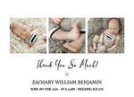 FOLDED customisable baby boy thank you note 