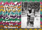 FLAT Christmas Thank You Cards With Image, Personalised Christmas Thank You Card