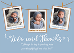 FLAT Love and Thanks Baby Boy Thank You Cards
