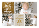 FOLDED Christmas Personalised Thank You Note, Photo Christmas Thank You Cards