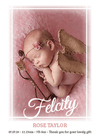 FOLDED Custom Baby Girl Thank You Cards with Personalised Photos - Fast Shipping