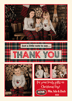 FOLDED Personalised Christmas Gift Thank You Cards, Family Photo Christmas Thank You Cards