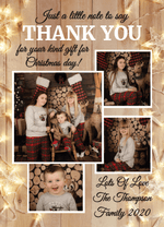 FOLDED Christmas baby thank you cards, Children's Christmas Thank You Cards