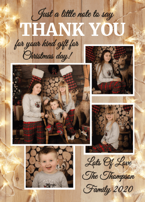 FOLDED Christmas baby thank you cards, Children's Christmas Thank You Cards