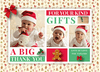 FLAT Editable Christmas Thank You Cards, Personalised Christmas Thank You Cards