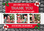 FLAT Christmas Thank You Photo Cards, Picture Thank You Cards