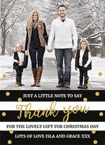 FLAT Xmas Thank You Note, Christmas Thank You Cards With Personalised Photo and Envelopes