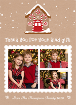 FLAT Christmas Thank You Photo Cards, Picture Holiday Thank You Cards