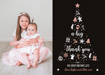 FOLDED Photo Greetings Thank You Card Pack, Christmas Thank You Cards With Photos