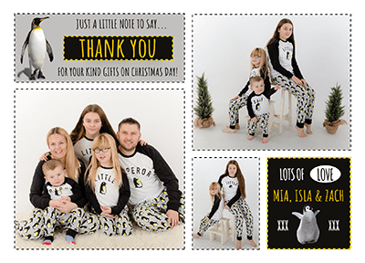 FLAT Photo Christmas Personalised Thank You Card, Photo Thank You Card