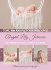 FLAT Personalised Baby Girl Glitter Thank You Cards Photo Birth Announcement Notes