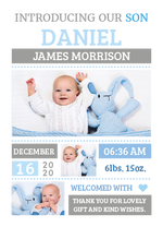 Personalised Baby Boy Cool Thank You Note