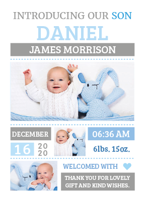 Personalised Baby Boy Cool Thank You Note